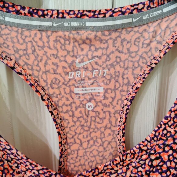 Nike Dr-Fit Women's Orange Crackle Racerback Running Tank Size Medium - Picture 3 of 4